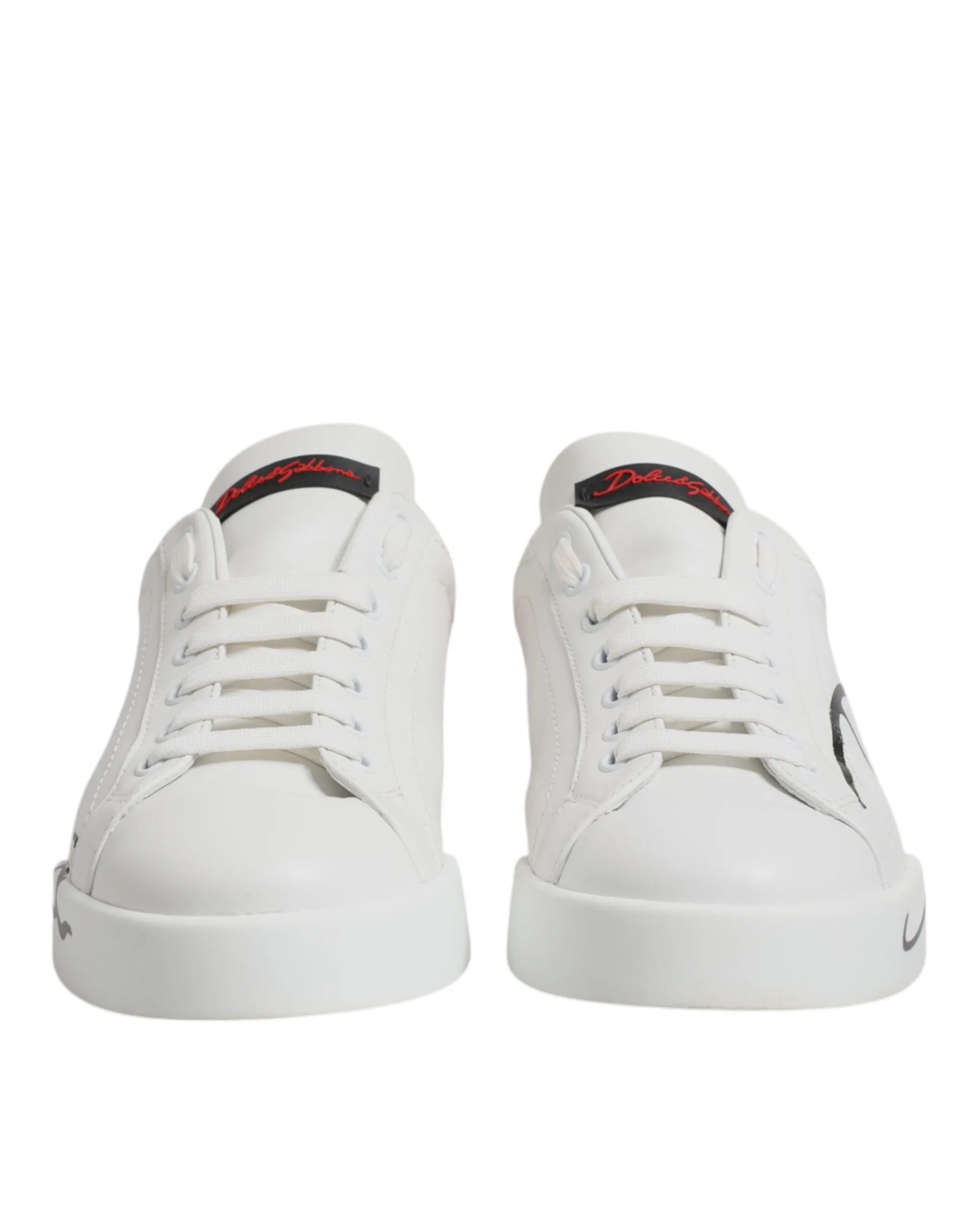 White Red Leather Low Top Men Sneakers Shoes