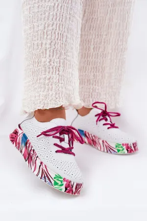 Women natural leather sneakers