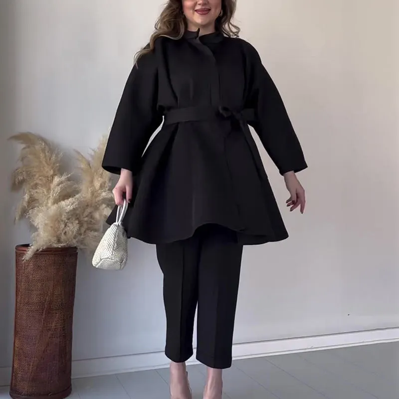 💖Women's Elegant Solid Top & Pants Two-Piece Set
