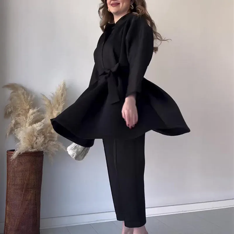 💖Women's Elegant Solid Top & Pants Two-Piece Set