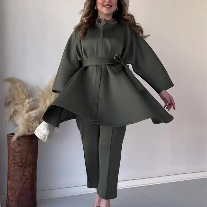 💖Women's Elegant Solid Top & Pants Two-Piece Set