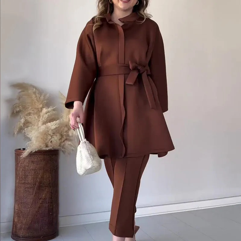 💖Women's Elegant Solid Top & Pants Two-Piece Set