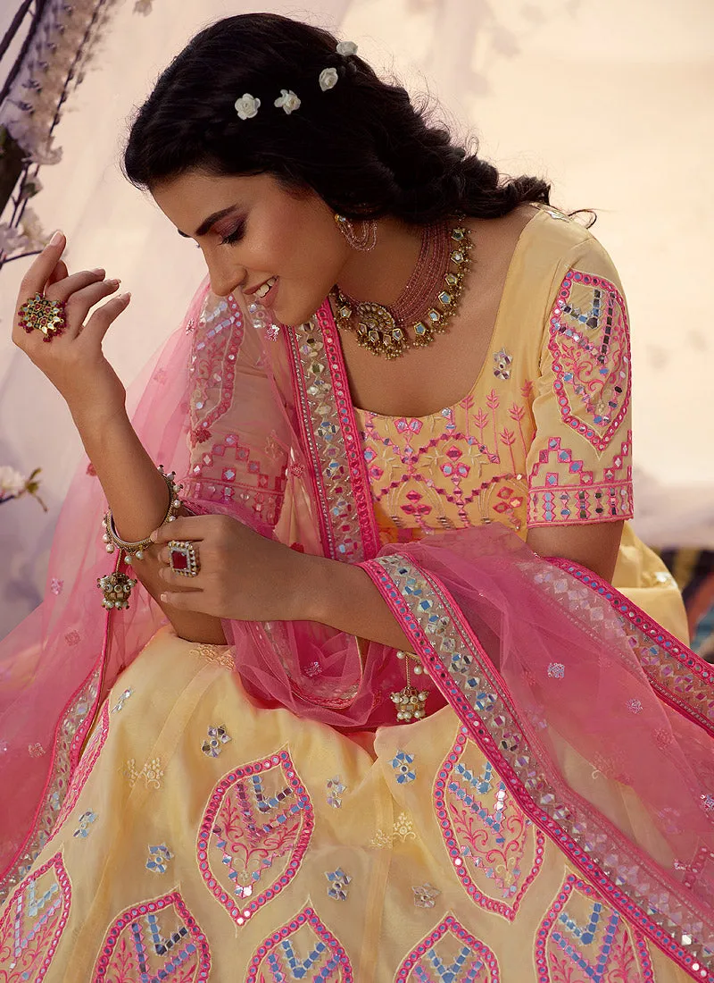 Yellow Embroidered Lehenga Choli